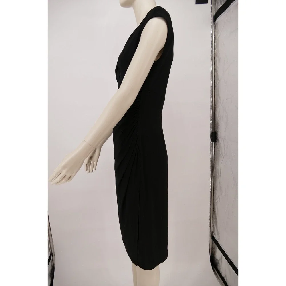 Lauren Ralph Lauren Black Sheath Ruffle Dress Size 8 elegant, effortless polish - Picture 10 of 16